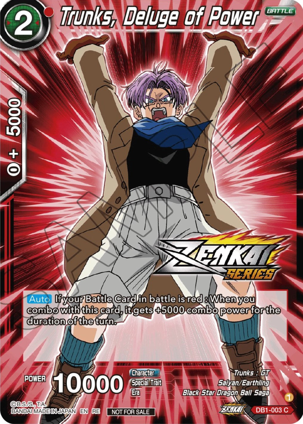 Trunks, Deluge of Power (Event Pack 12) (DB1-003) [Tournament Promotion Cards] | Good Games Adelaide SA