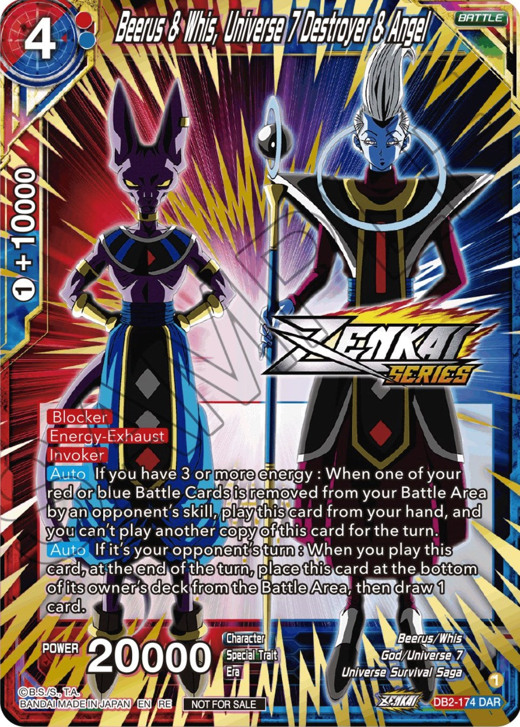 Beerus & Whis, Universe 7 Destroyer & Angel (Event Pack 12) (DB2-174) [Tournament Promotion Cards] | Good Games Adelaide SA