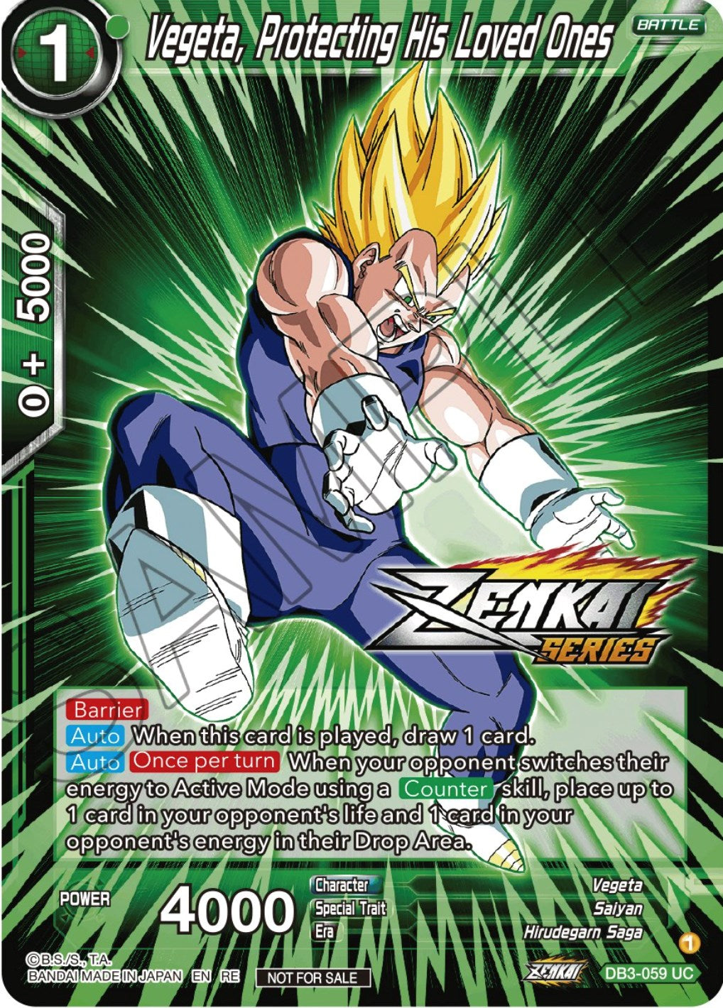 Vegeta, Protecting His Loved Ones (Event Pack 12) (DB3-059) [Tournament Promotion Cards] | Good Games Adelaide SA