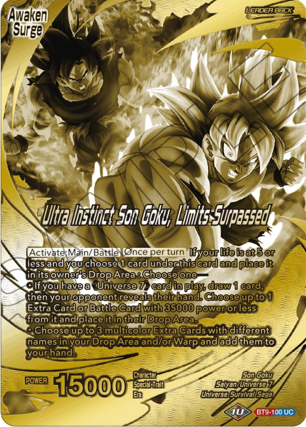 Son Goku // Ultra Instinct Son Goku, Limits Surpassed (Championship 2023 Golden Card Vol.2, Version 2) (BT9-100) [Tournament Promotion Cards] | Good Games Adelaide SA