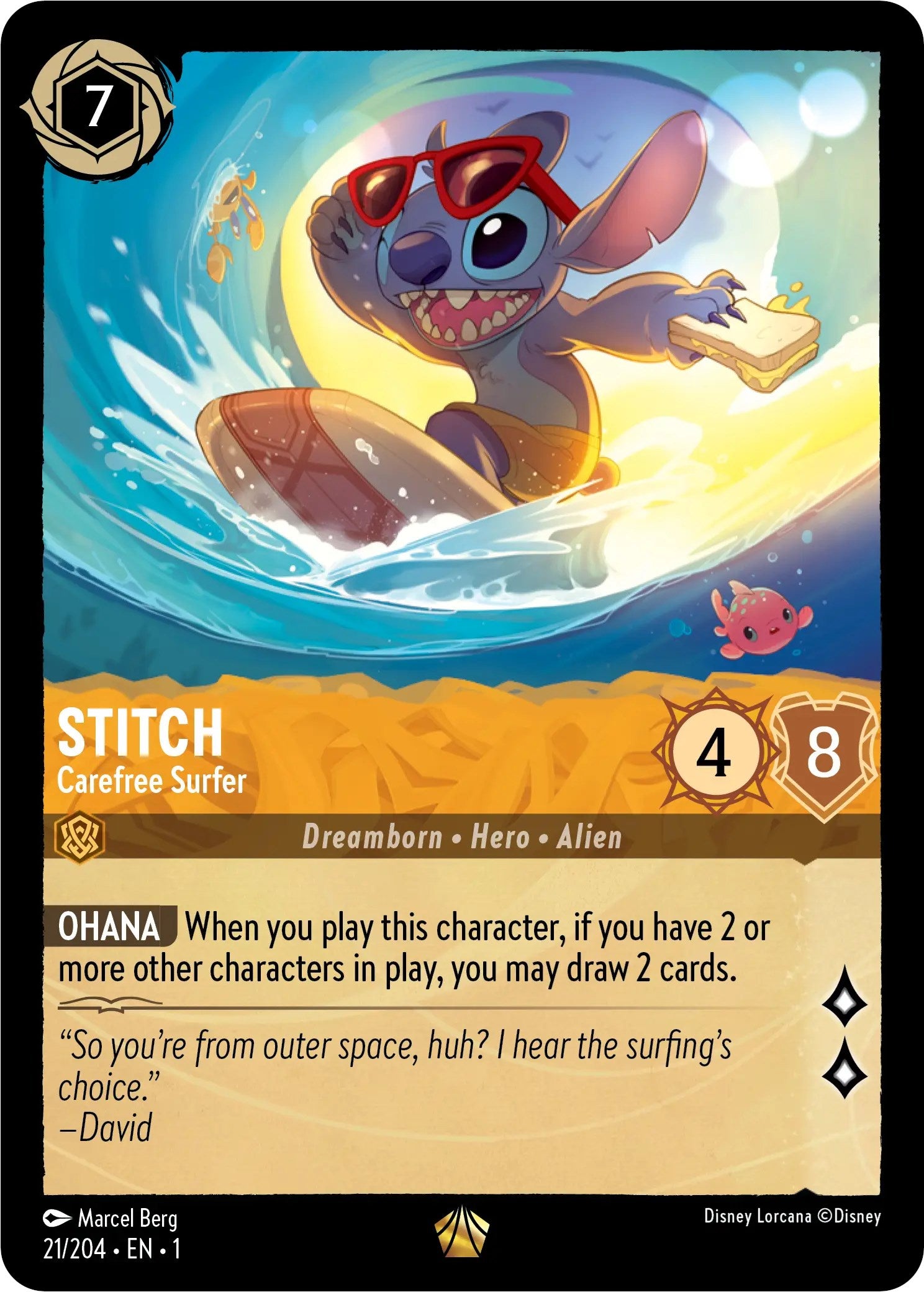 Stitch - Carefree Surfer (21/204) [The First Chapter] | Good Games Adelaide SA