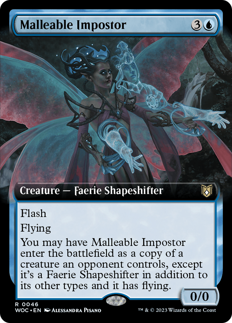 Malleable Impostor (Extended Art) [Wilds of Eldraine Commander] | Good Games Adelaide SA