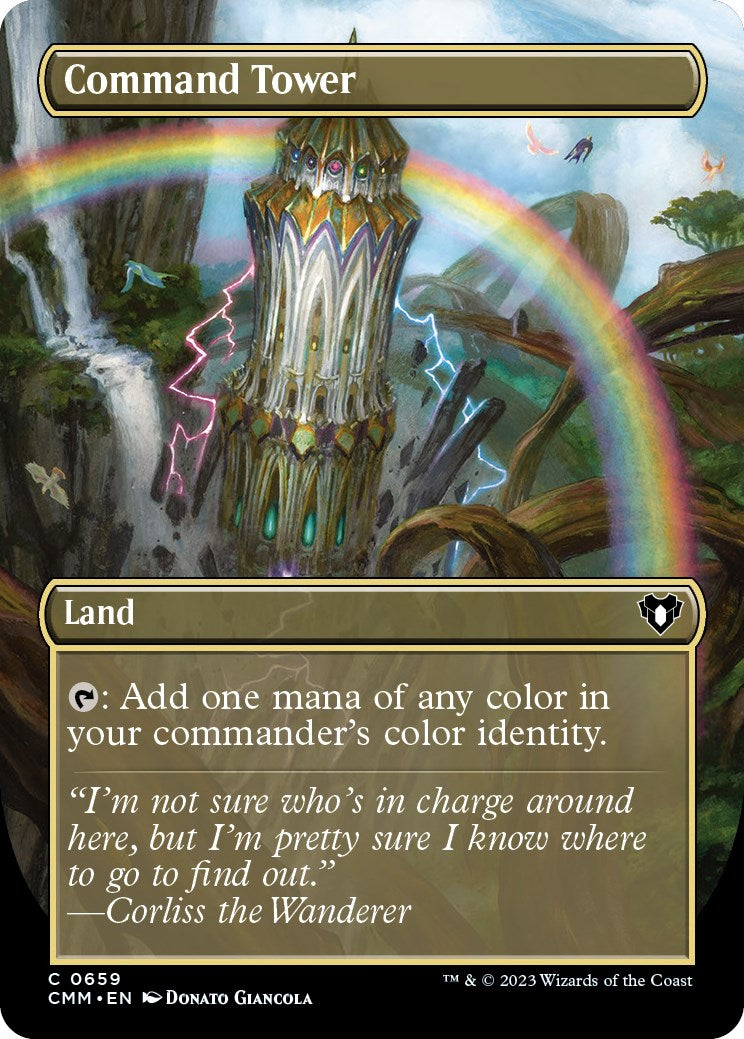 Command Tower (Borderless Alternate Art) [Commander Masters] | Good Games Adelaide SA