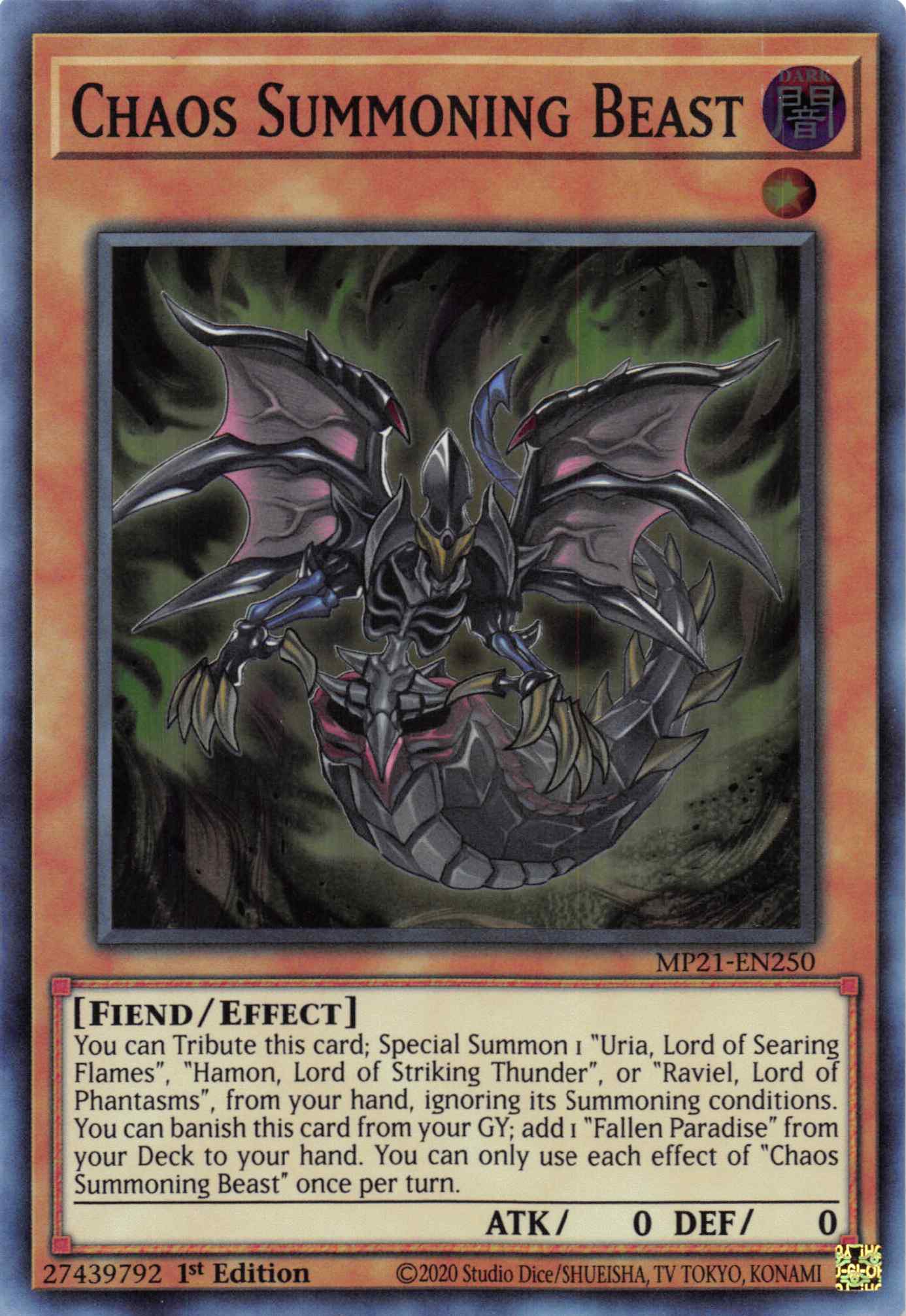 Chaos Summoning Beast [MP21-EN250] Super Rare | Good Games Adelaide SA