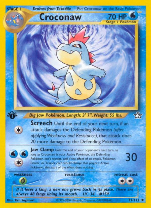Croconaw (31/111) [Neo Genesis 1st Edition] | Good Games Adelaide SA