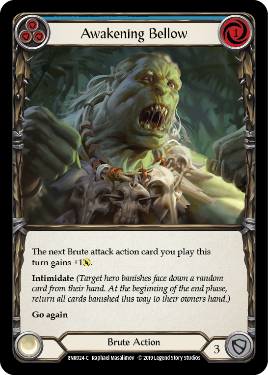 Awakening Bellow (Blue) [RNR024-C] (Rhinar Hero Deck)  1st Edition Normal | Good Games Adelaide SA