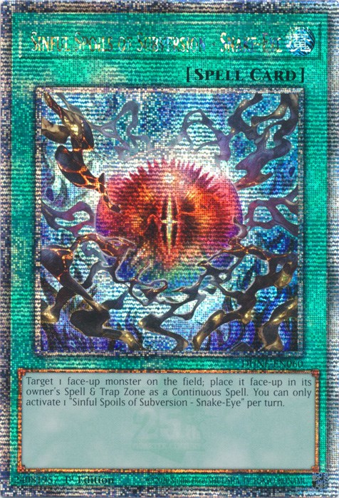 Sinful Spoils of Subversion - Snake-Eye [DUNE-EN060] Quarter Century Secret Rare | Good Games Adelaide SA