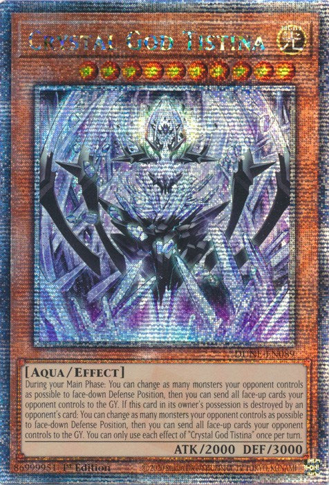 Crystal God Tistina [DUNE-EN089] Quarter Century Secret Rare | Good Games Adelaide SA