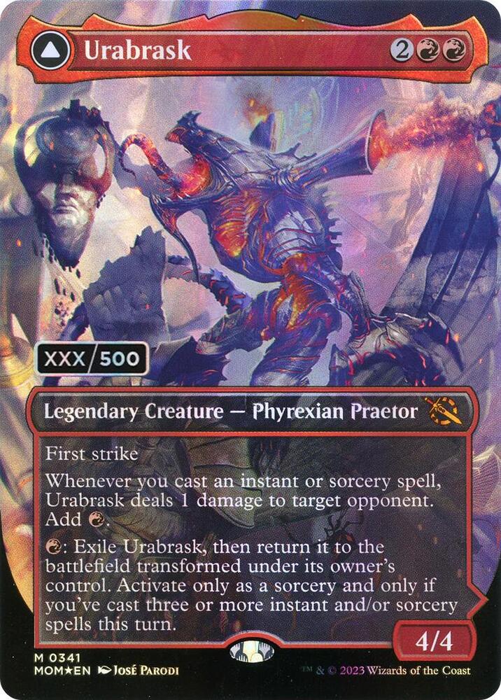 Urabrask // The Great Work Seralized 341 (March of the Machine)  - Double Rainbow Foil | Good Games Adelaide SA