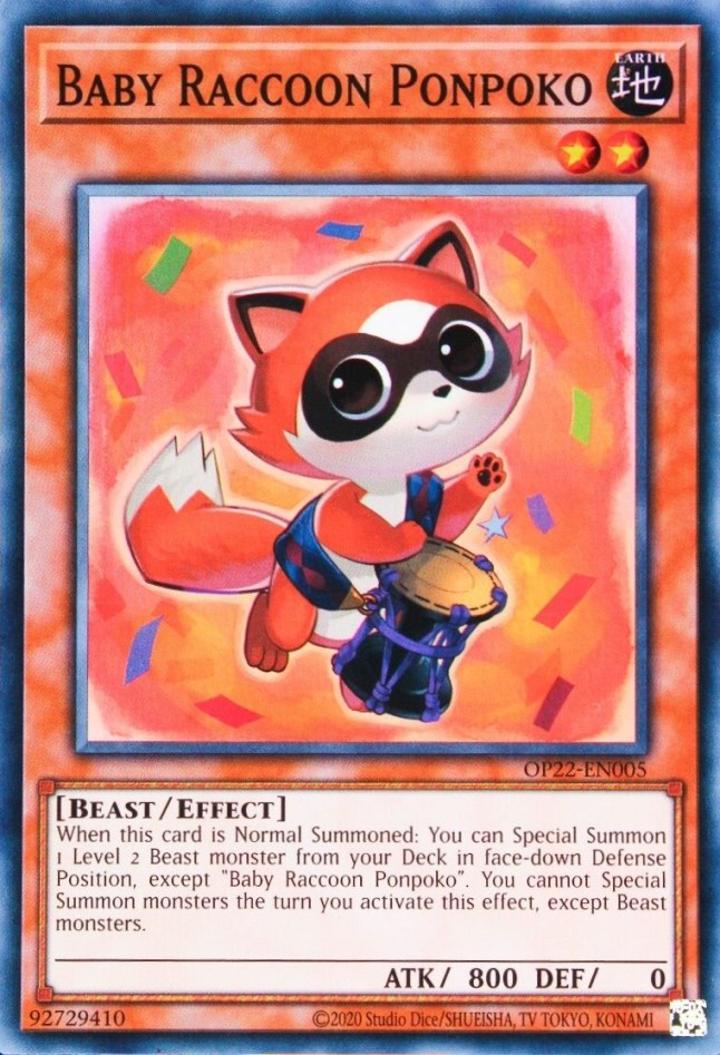 Baby Raccoon Ponpoko [OP22-EN005] Super Rare | Good Games Adelaide SA