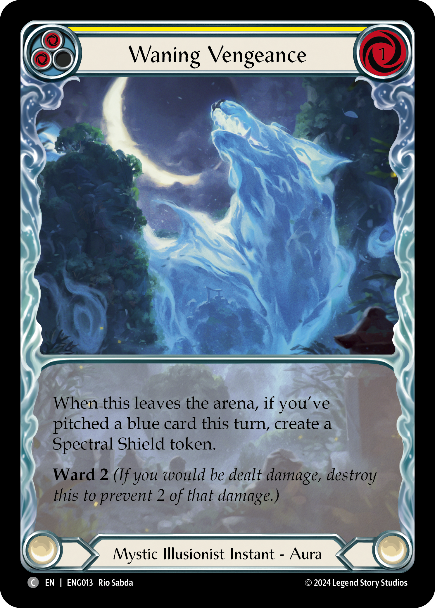 Waning Vengeance (Yellow) [ENG013] (Part of the Mistveil Enigma Blitz Deck) | Good Games Adelaide SA