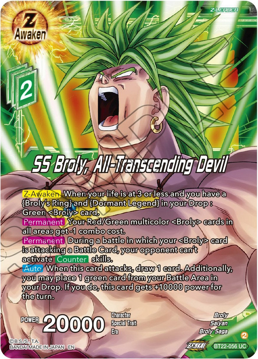 SS Broly, All-Transcending Devil (BT22-056) [Critical Blow] | Good Games Adelaide SA