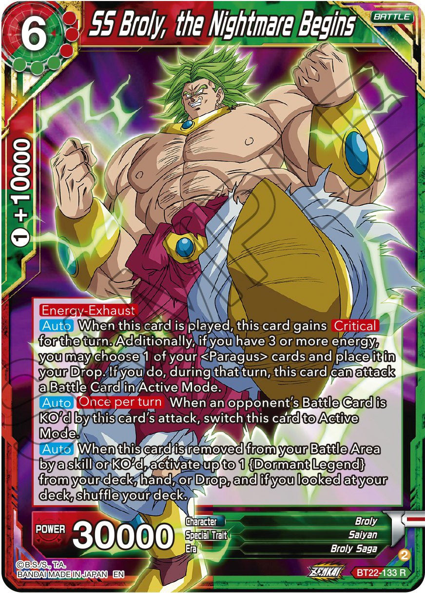 SS Broly, the Nightmare Begins (BT22-133) [Critical Blow] | Good Games Adelaide SA