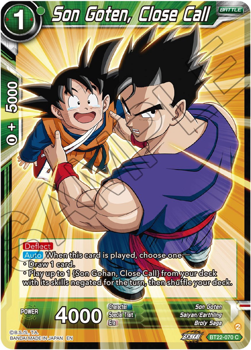 Son Goten, Close Call (BT22-070) [Critical Blow] | Good Games Adelaide SA