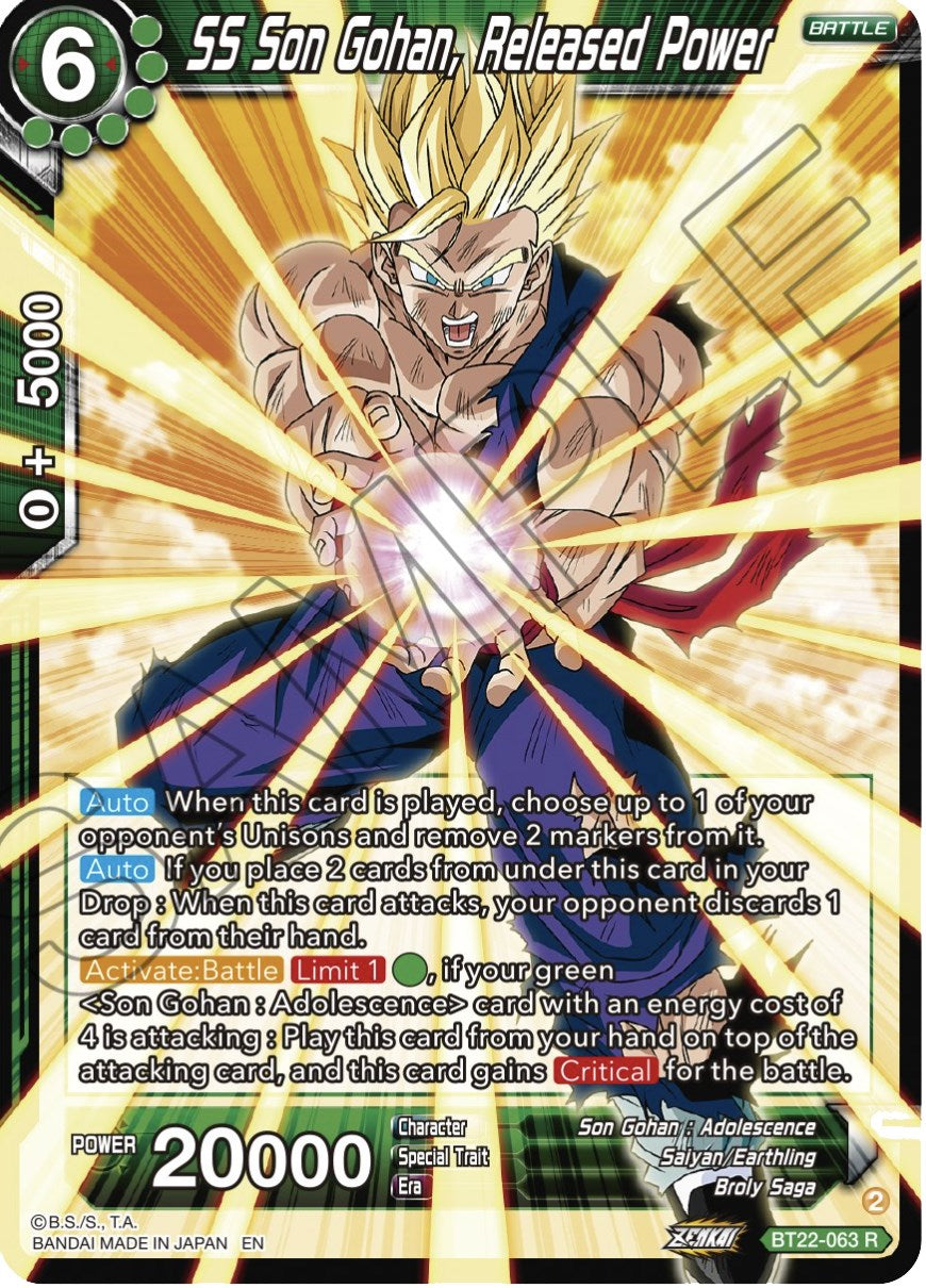SS Son Gohan, Released Power (BT22-063) [Critical Blow] | Good Games Adelaide SA