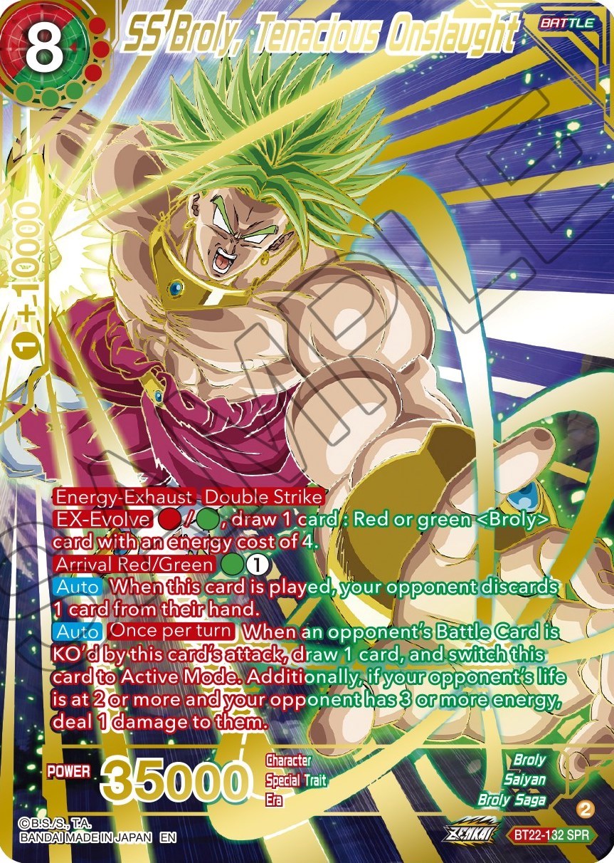 SS Broly, Tenacious Onslaught (SPR) (BT22-132) [Critical Blow] | Good Games Adelaide SA