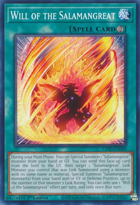Will of the Salamangreat [LD10-EN049] Common | Good Games Adelaide SA