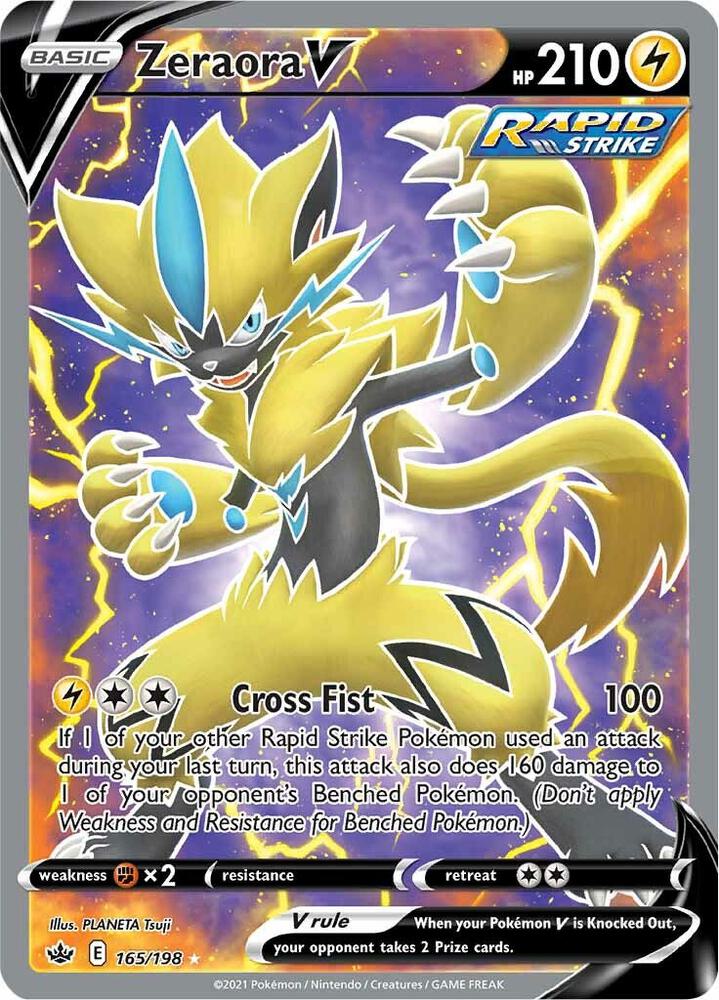 Zeraora V Full Art 165/198 (SWSH06: Chilling Reign)  - Holofoil | Good Games Adelaide SA