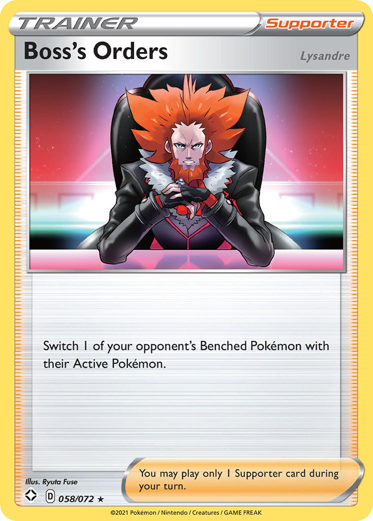 Boss's Orders (058/72) (Theme Deck Exclusive) [Sword & Shield: Shining Fates] | Good Games Adelaide SA