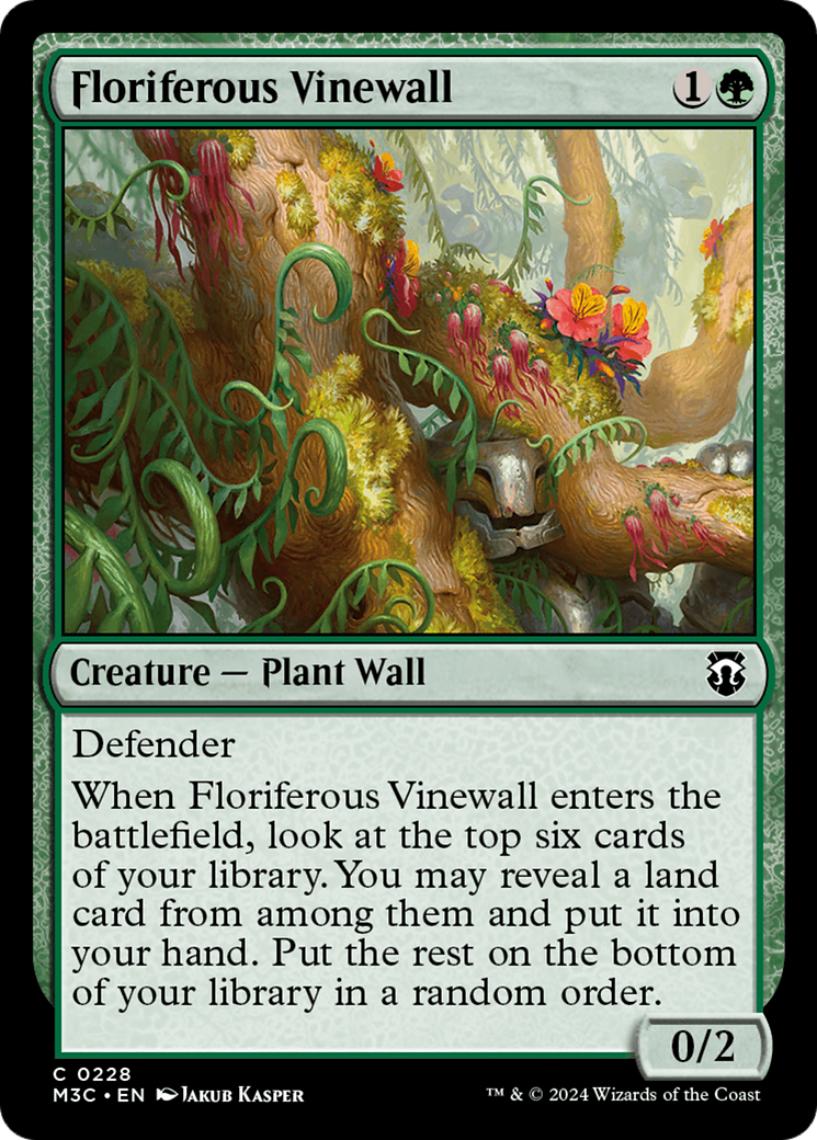 Floriferous Vinewall (Ripple Foil) [Modern Horizons 3 Commander] | Good Games Adelaide SA