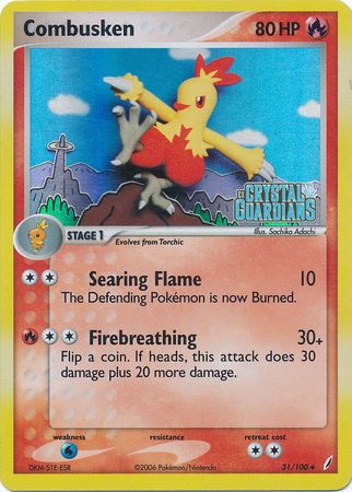 Combusken (31/100) (Stamped) [EX: Crystal Guardians] | Good Games Adelaide SA