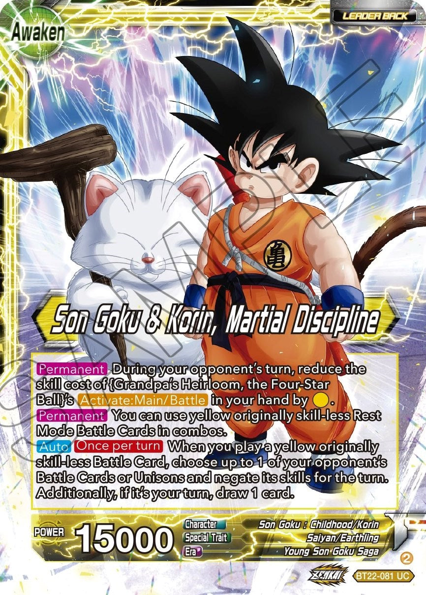 Son Goku // Son Goku & Korin, Martial Discipline (BT22-081) [Critical Blow] | Good Games Adelaide SA