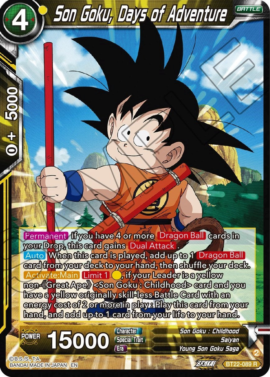 Son Goku, Days of Adventure (BT22-089) [Critical Blow] | Good Games Adelaide SA