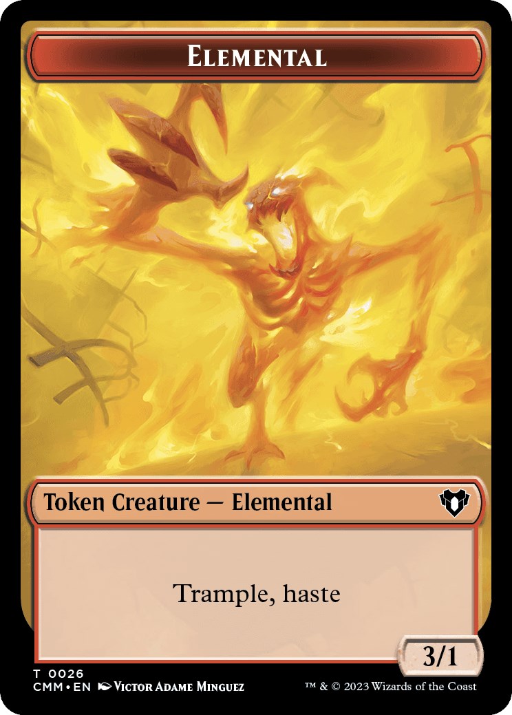 Elemental (0026) // Construct (0042) Double-Sided Token [Commander Masters Tokens] | Good Games Adelaide SA