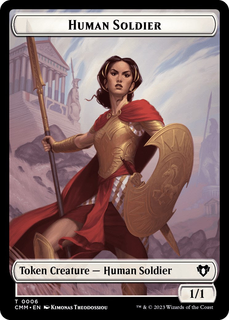 Human Soldier // Dwarf Berserker Double-Sided Token [Commander Masters Tokens] | Good Games Adelaide SA