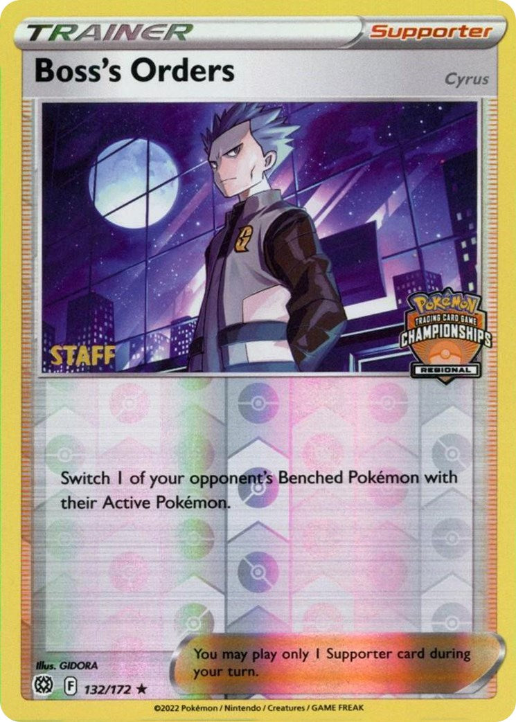 Boss's Orders (132/172) (Regional Championship Promo) (Staff) [Sword & Shield: Brilliant Stars] | Good Games Adelaide SA