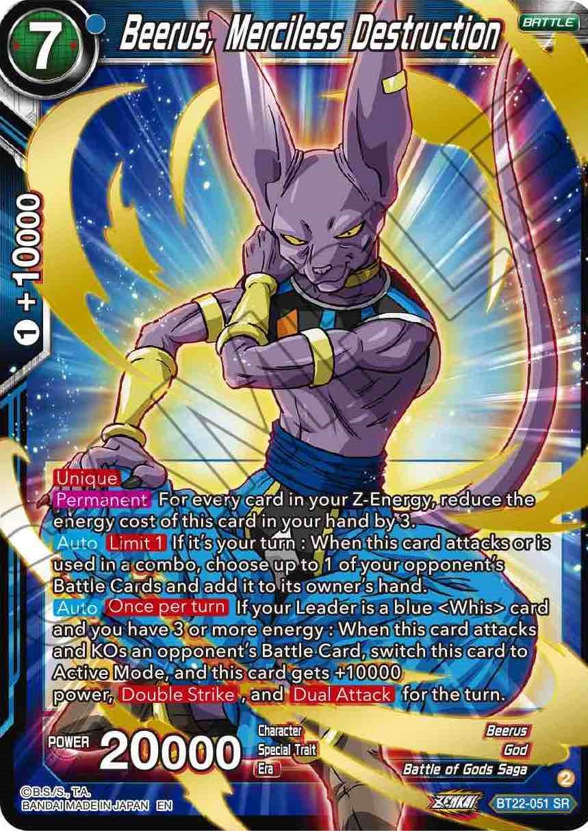 Beerus, Merciless Destruction (BT22-051) [Critical Blow] | Good Games Adelaide SA