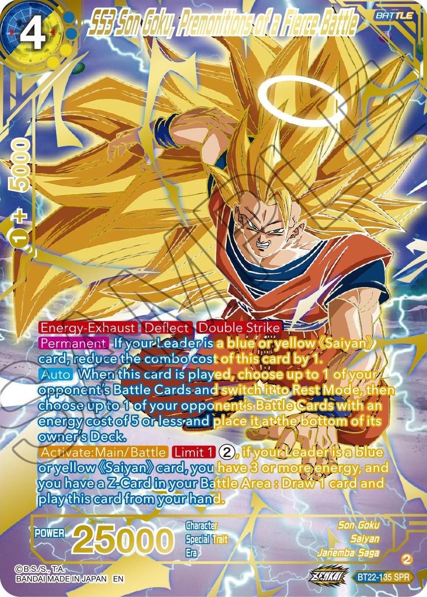 SS3 Son Goku, Premonitions of a Fierce Battle (SPR) (BT22-135) [Critical Blow] | Good Games Adelaide SA