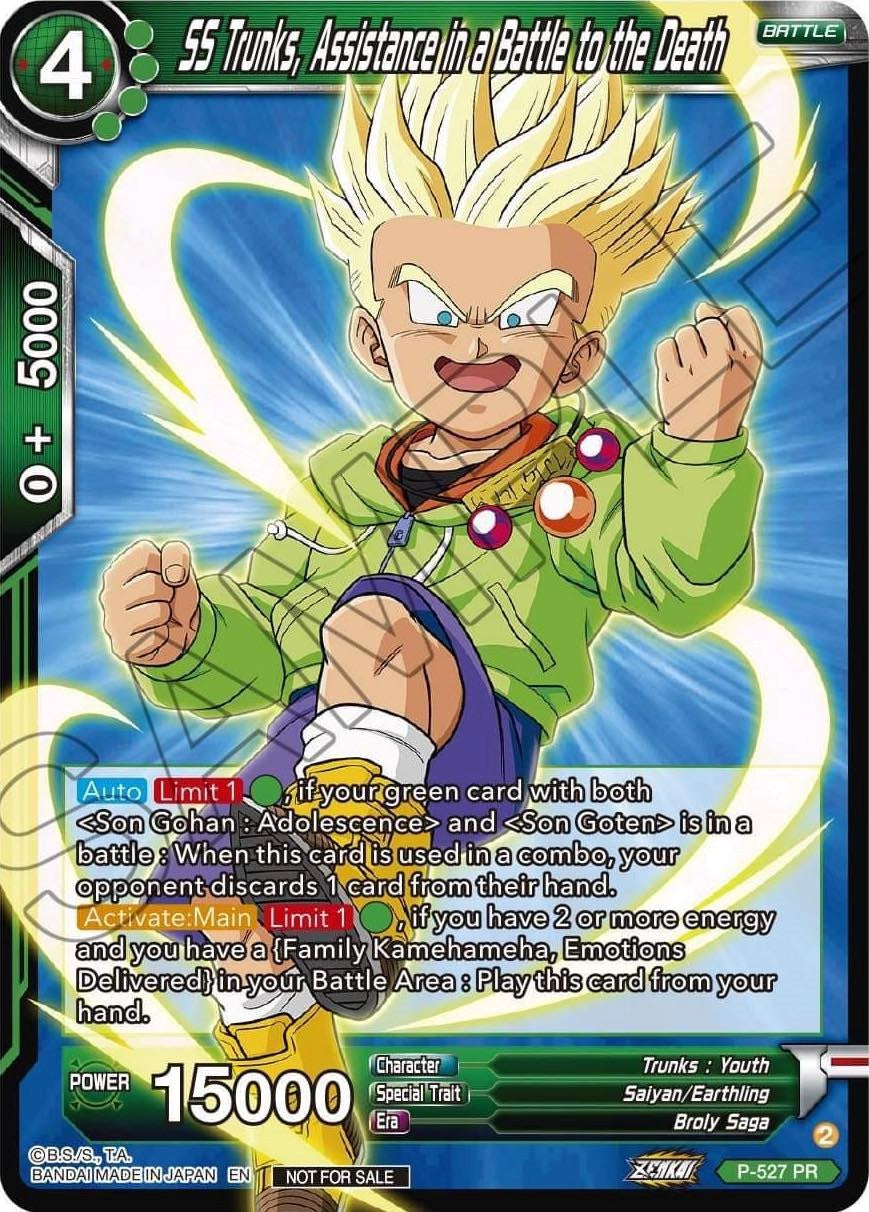 SS Trunks, Assistance in a Battle to the Death (Zenkai Series Tournament Pack Vol.5) (P-527) [Tournament Promotion Cards] | Good Games Adelaide SA