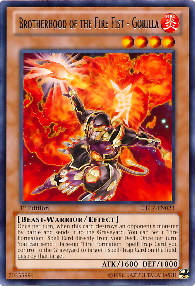 Brotherhood of the Fire Fist - Gorilla [CBLZ-EN023] Rare | Good Games Adelaide SA