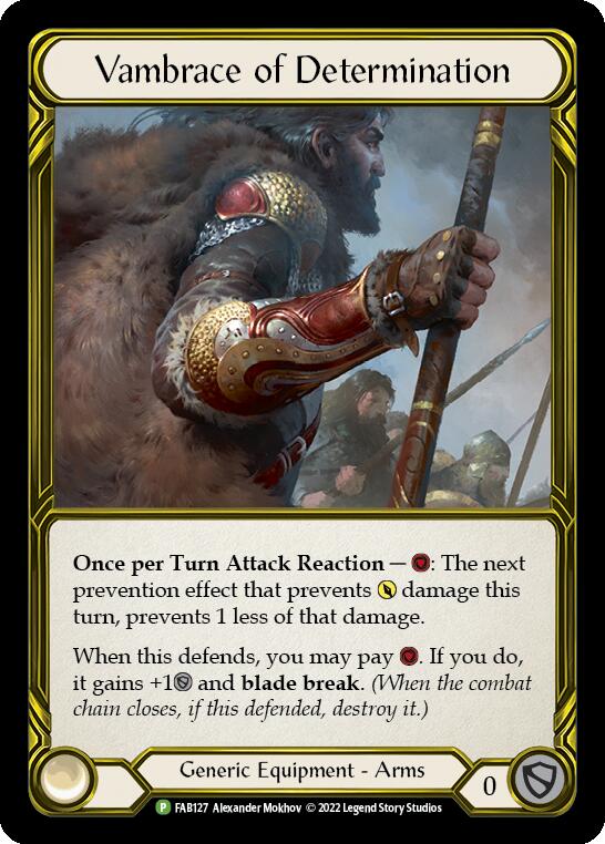 Vambrace of Determination (Golden) [FAB127] (Promo)  Cold Foil | Good Games Adelaide SA