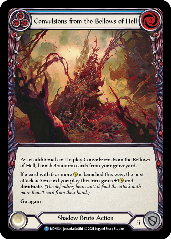 Convulsions from the Bellows of Hell (Blue) [MON134-RF] 1st Edition Rainbow Foil | Good Games Adelaide SA