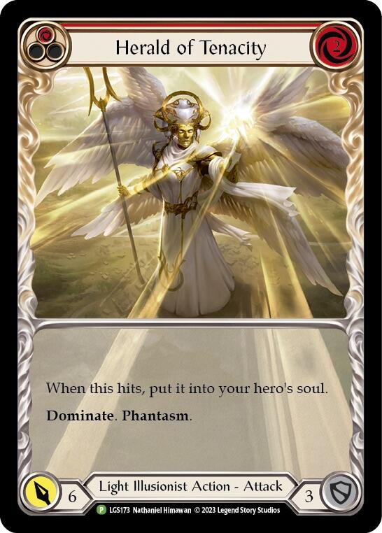 Herald of Tenacity (Red) [LGS173] (Promo)  Rainbow Foil | Good Games Adelaide SA