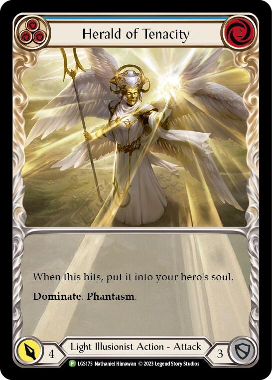 Herald of Tenacity (Blue) [LGS175] (Promo)  Rainbow Foil | Good Games Adelaide SA