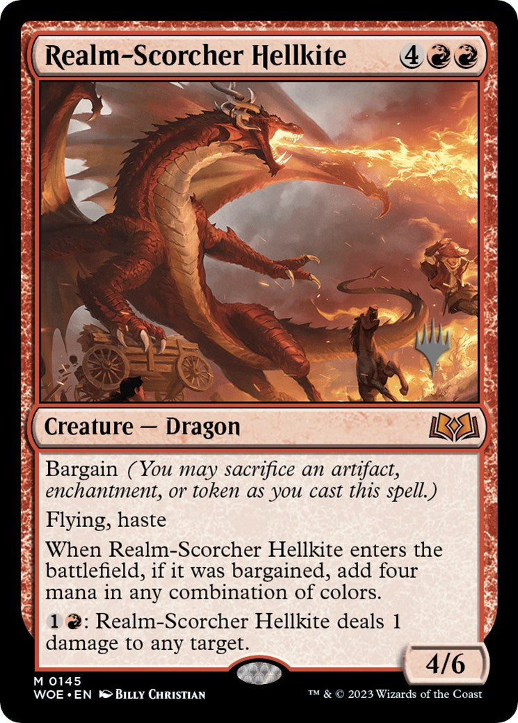 Realm-Scorcher Hellkite (Promo Pack) [Wilds of Eldraine Promos] | Good Games Adelaide SA