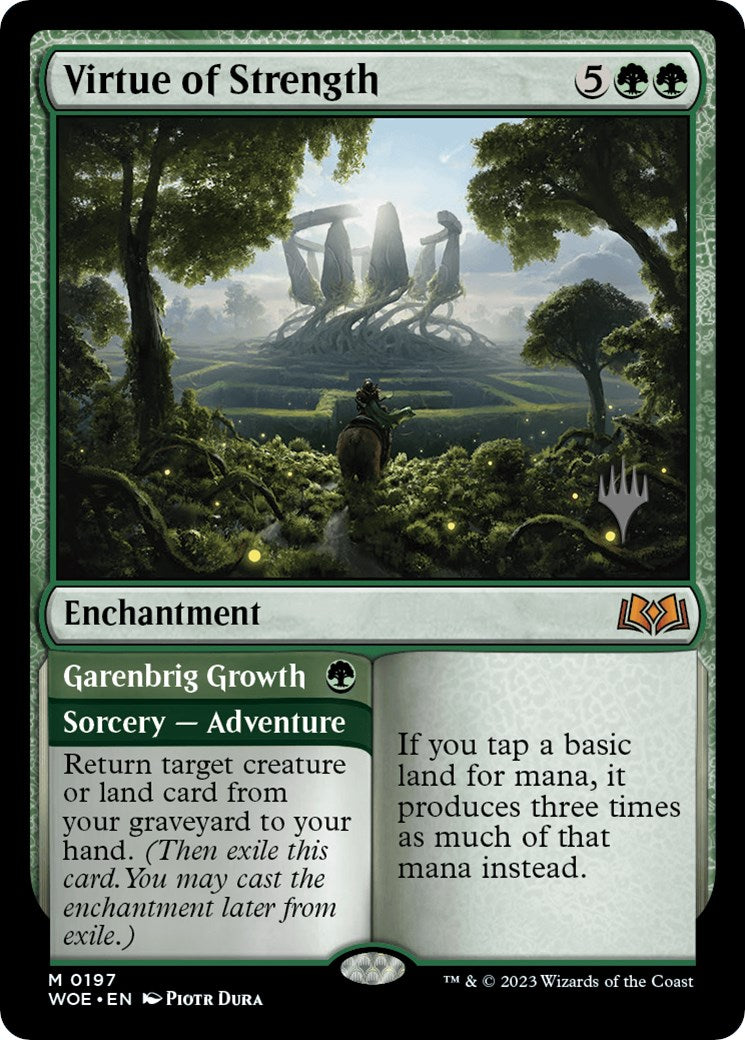 Virtue of Strength // Garenbrig Growth (Promo Pack) [Wilds of Eldraine Promos] | Good Games Adelaide SA