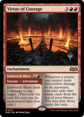 Virtue of Courage //Embereth Blaze (Promo Pack) [Wilds of Eldraine Promos] | Good Games Adelaide SA