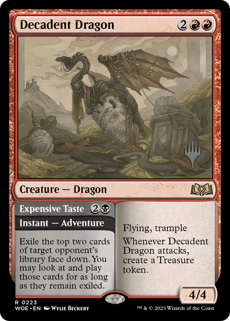 Decadent Dragon // Expensive Taste (Promo Pack) [Wilds of Eldraine Promos] | Good Games Adelaide SA