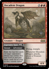 Decadent Dragon // Expensive Taste (Promo Pack) [Wilds of Eldraine Promos] | Good Games Adelaide SA