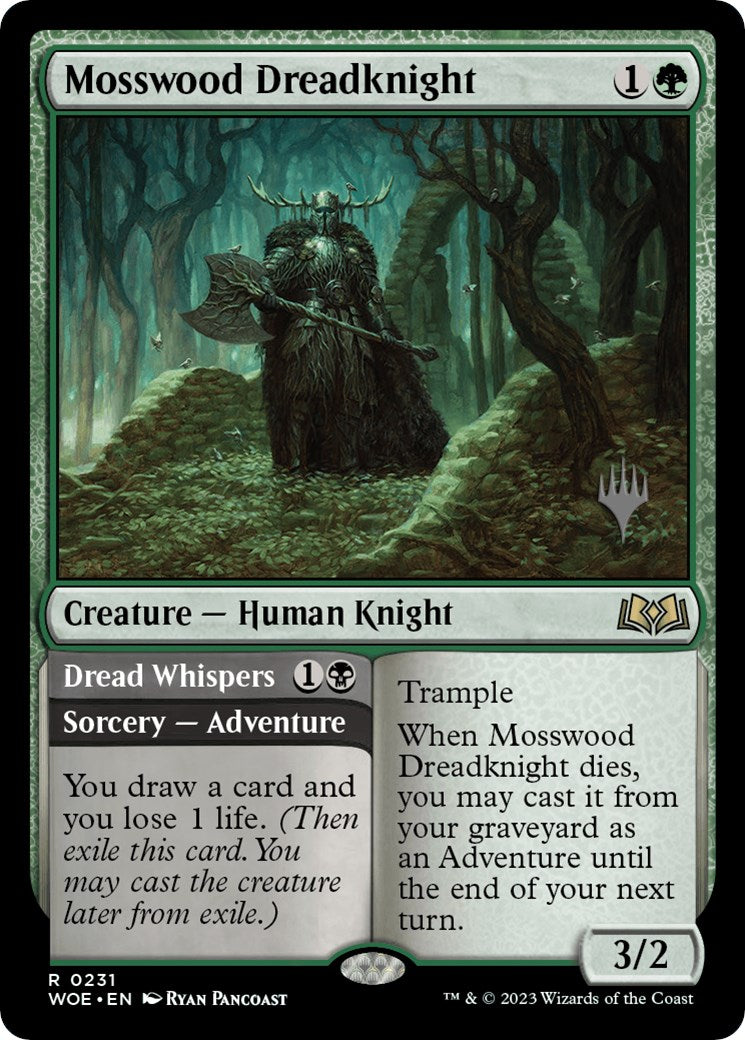 Mosswood Dreadknight // Dread Whispers (Promo Pack) [Wilds of Eldraine Promos] | Good Games Adelaide SA