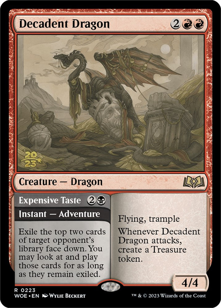 Decadent Dragon // Expensive Taste (Promo Pack) [Wilds of Eldraine Promos] | Good Games Adelaide SA