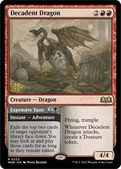 Decadent Dragon // Expensive Taste (Promo Pack) [Wilds of Eldraine Promos] | Good Games Adelaide SA