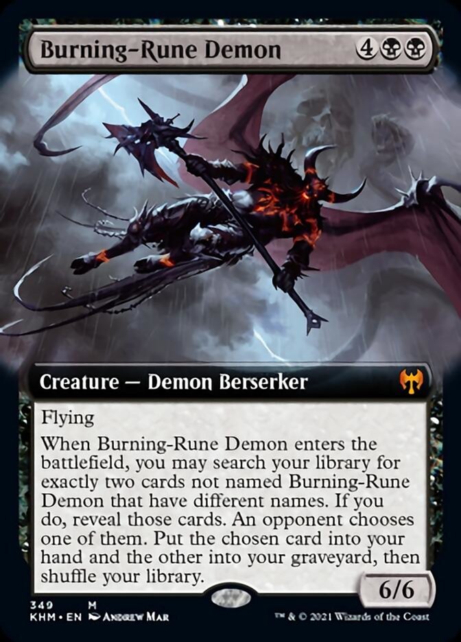 Burning-Rune Demon (Extended Art) [Kaldheim] | Good Games Adelaide SA