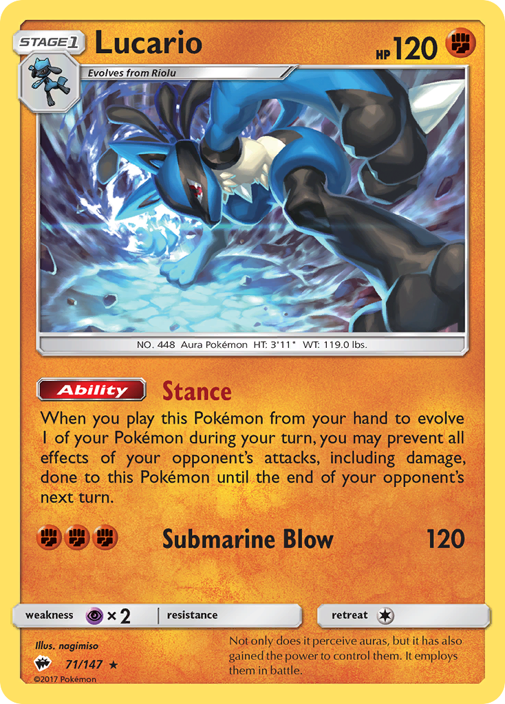 Lucario (71/147) [Sun & Moon: Burning Shadows] | Good Games Adelaide SA