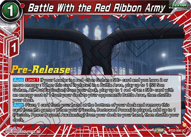 Battle With the Red Ribbon Army (BT22-006) [Critical Blow Prerelease Promos] | Good Games Adelaide SA