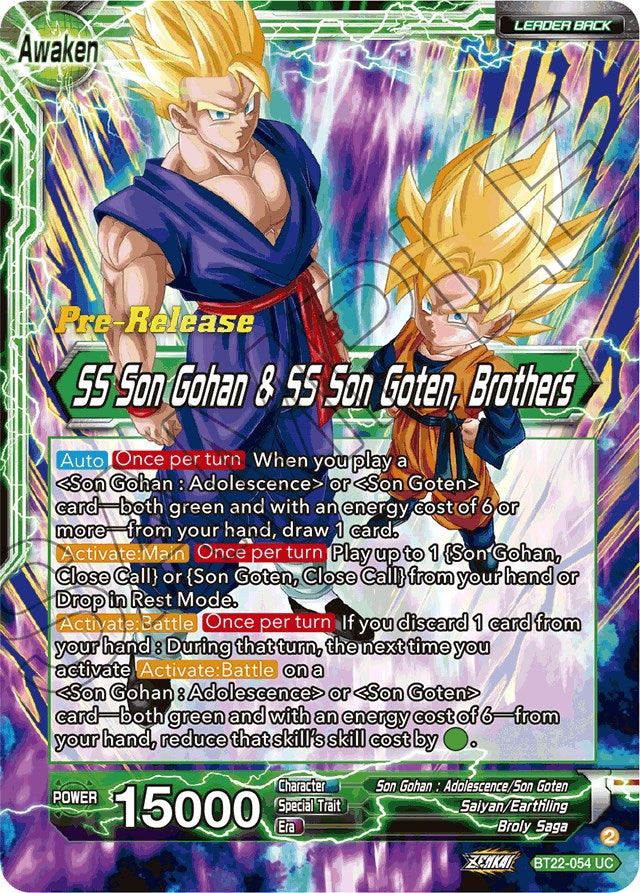 Son Goten // SS Son Gohan & SS Son Goten, Brothers (BT22-054) [Critical Blow Prerelease Promos] | Good Games Adelaide SA